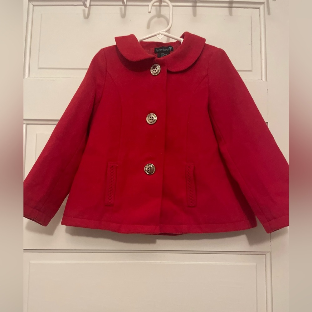 Cynthia Rowley Red Red Pea Coat. 5 T